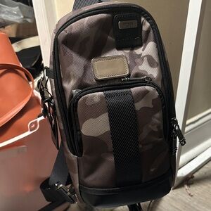 Tumi Men's Black and Brown Camouflage Belt Bag